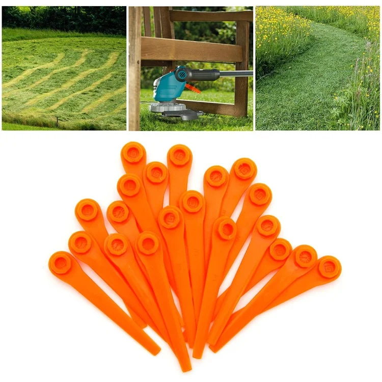 100 piezas de cuchillas de corte de ABS de repuesto para Gardena, piezas de repuesto para cortacésped, 05368-20