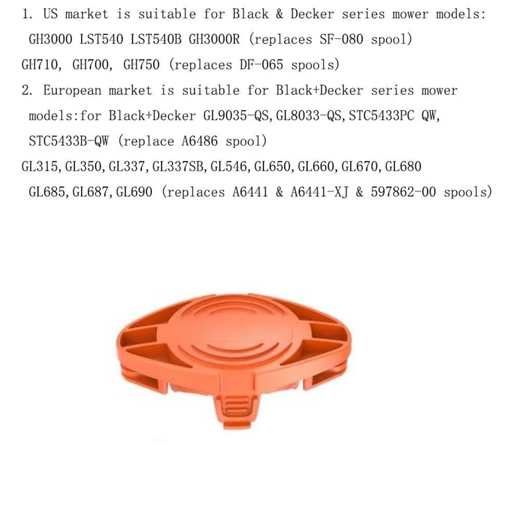 Für Black & Decker Garten Rasenmäher Ersatz-Trimmer-Kopf mit 10 Klingen