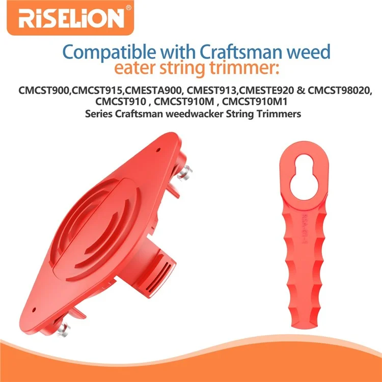 For Craftsman Trimmer 10PCS ABS Plastic Cutting Blades + 1PC Blade Disc (TLHGB-01)