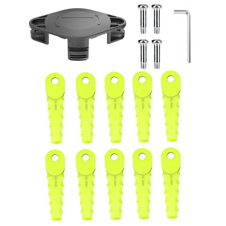 Para la serie Ryobi One+ Cortadora de césped 10 PIEZAS Hojas de corte de plástico + 1 PIEZA Cabezal de repuesto (TLBR-01)