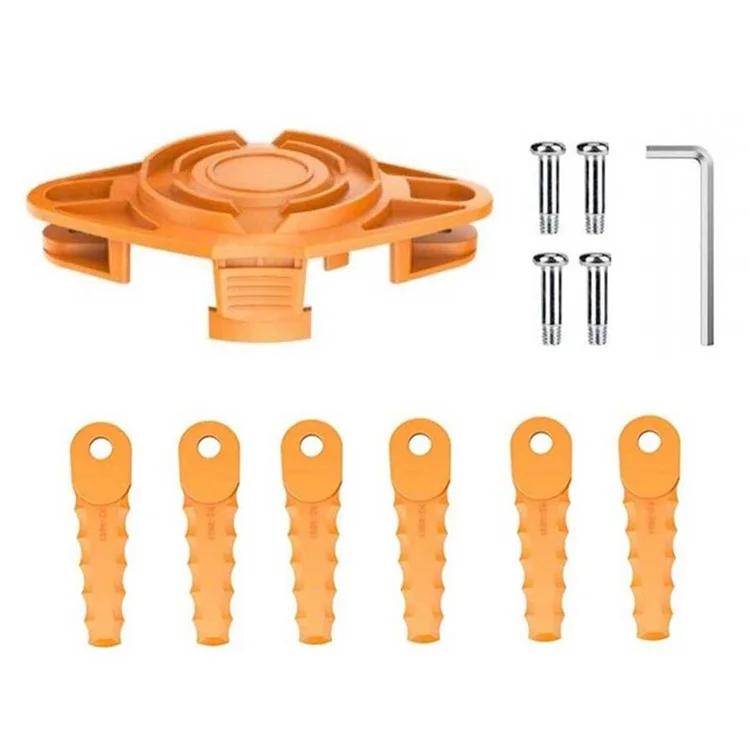 For Worx WG115 / WG116 / WG117 / WG118 6Pcs Plastic Cutting Blades + 1Pc Replacement Head (EVW-02)