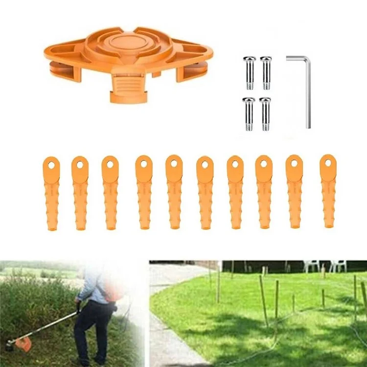 Para Worx 10PCS ABS Plastic Cutting Blades + 1PC Replacement Head (EVW-02)