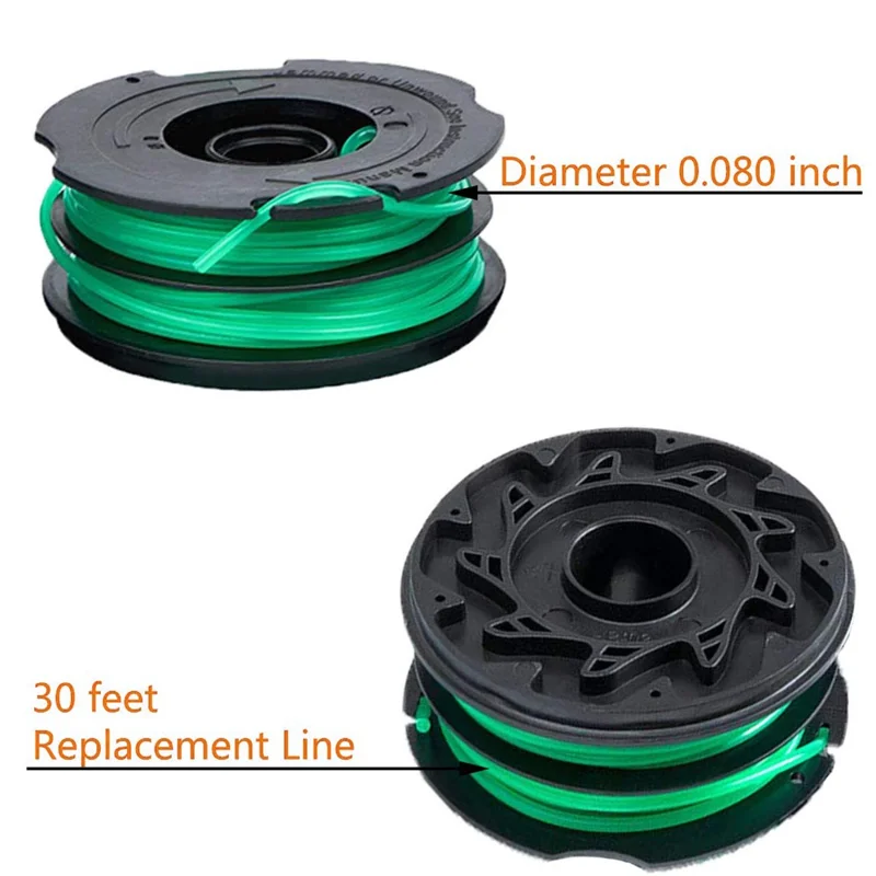 10Pcs Spool for Black & Decker GH1100 / GH1000 Type 4 / Type 3 / Type 2 / Type 1 Lawn Mower Part, DF-080-BKP