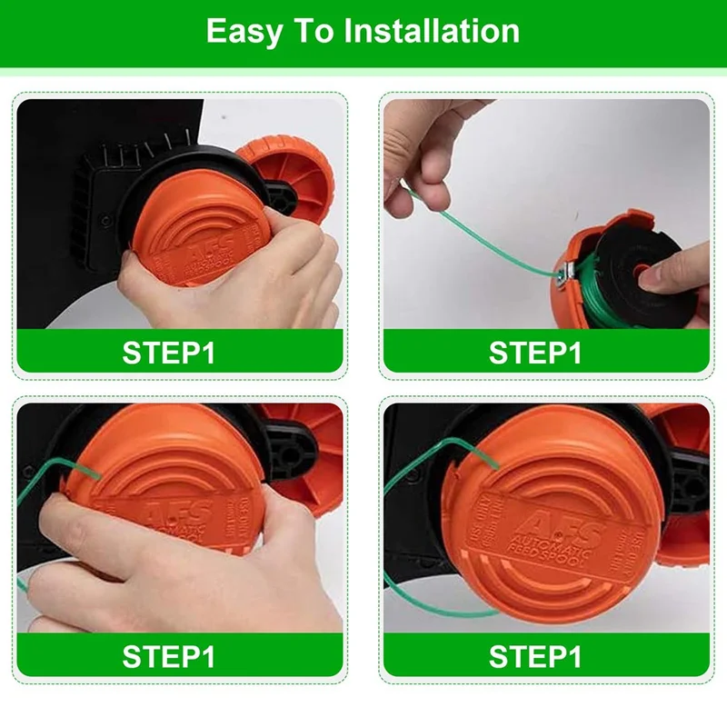 10Pcs Spool for Black & Decker GH1100 / GH1000 Type 4 / Type 3 / Type 2 / Type 1 Lawn Mower Part, DF-080-BKP