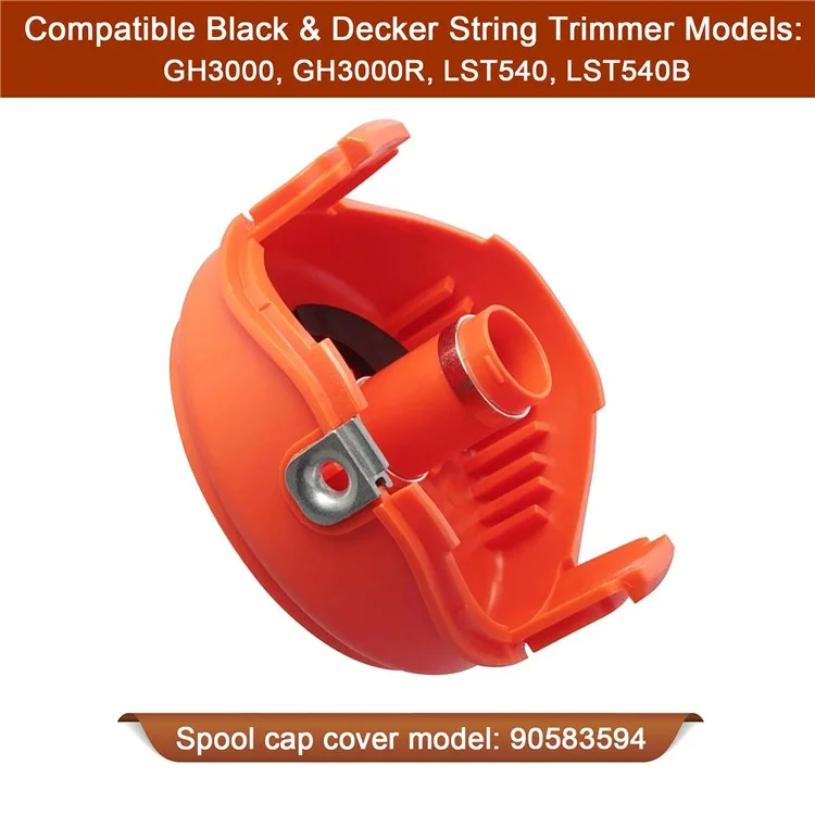 1Pc Spool Cap for Black & Decker GH3000 / GH3000R / LST540 / LST540B Lawn Mower Spare Part, 90583594