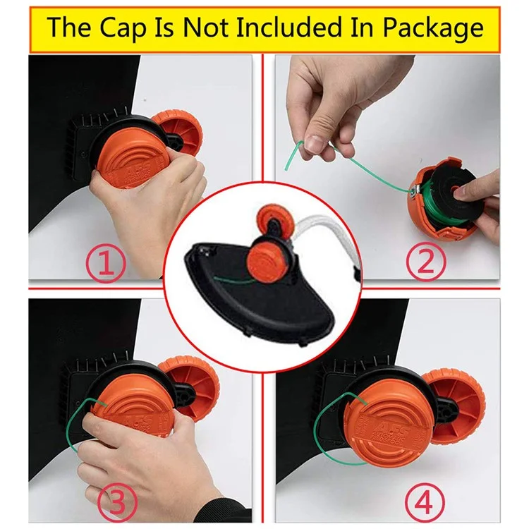 1Pc Spool Cap for Black & Decker GH3000 / GH3000R / LST540 / LST540B Lawn Mower Spare Part, 90583594
