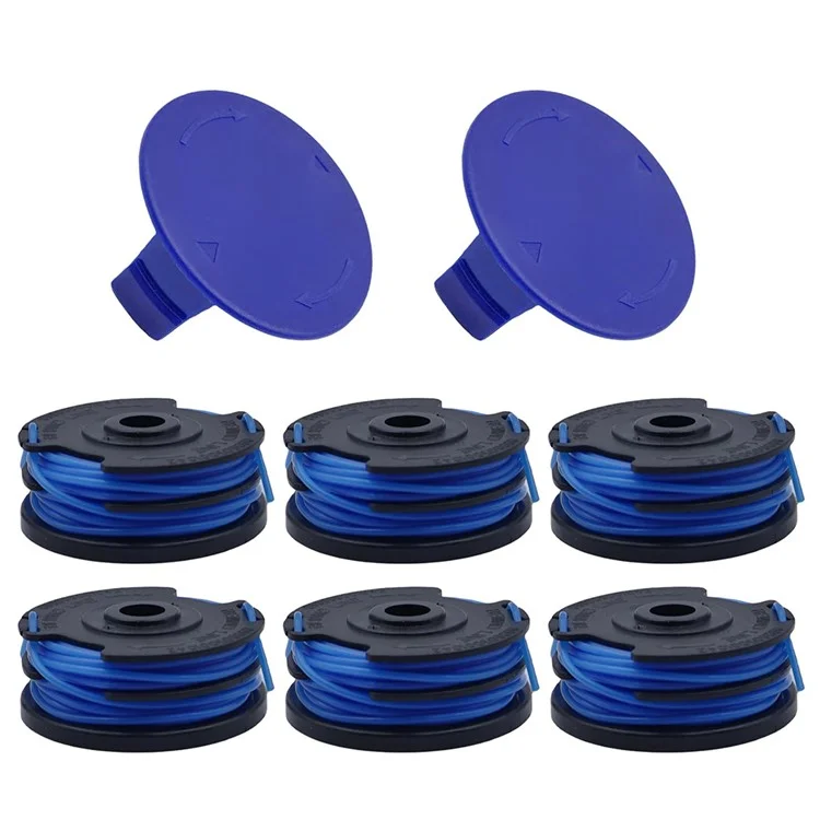 6 TLG-03 Spool + 2 TLK-01 Spool Cap for Kobalt KST 120X  /  120X-06 Lawn Mower Replacement Part