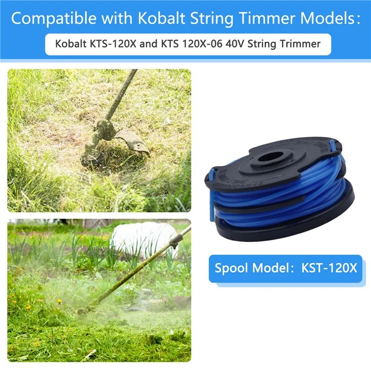 2Pcs TLG-03 Nylon Rope Line Spool for Kobalt KST 120X / 120X-06 Lawn Mower Replacement Part