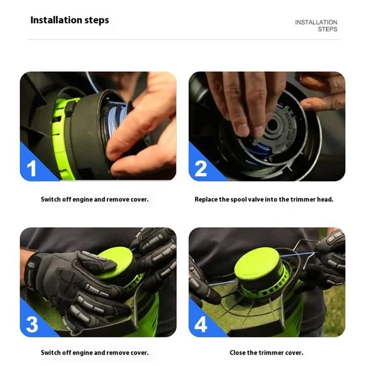 2 Pièces Capuchon de bobine en plastique pour Greenworks 21272 / 21212 Pièce de rechange pour tondeuse à gazon, 3410468
