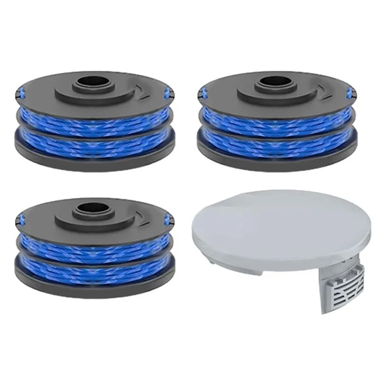 RAC122 Spool Cap + 3 RAC123 Spool per Ryobi RLT6030 / RLT5127 / RLT5027 / RLT4125 / RLT4027 Lawn Mower