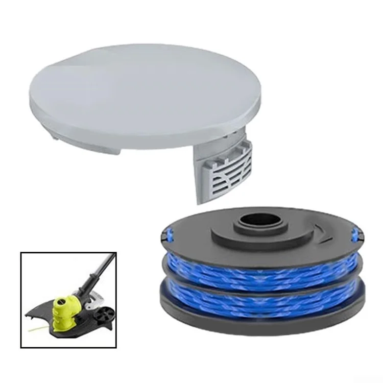 RAC122 Spool Cap + 3 RAC123 Spool per Ryobi RLT6030 / RLT5127 / RLT5027 / RLT4125 / RLT4027 Lawn Mower