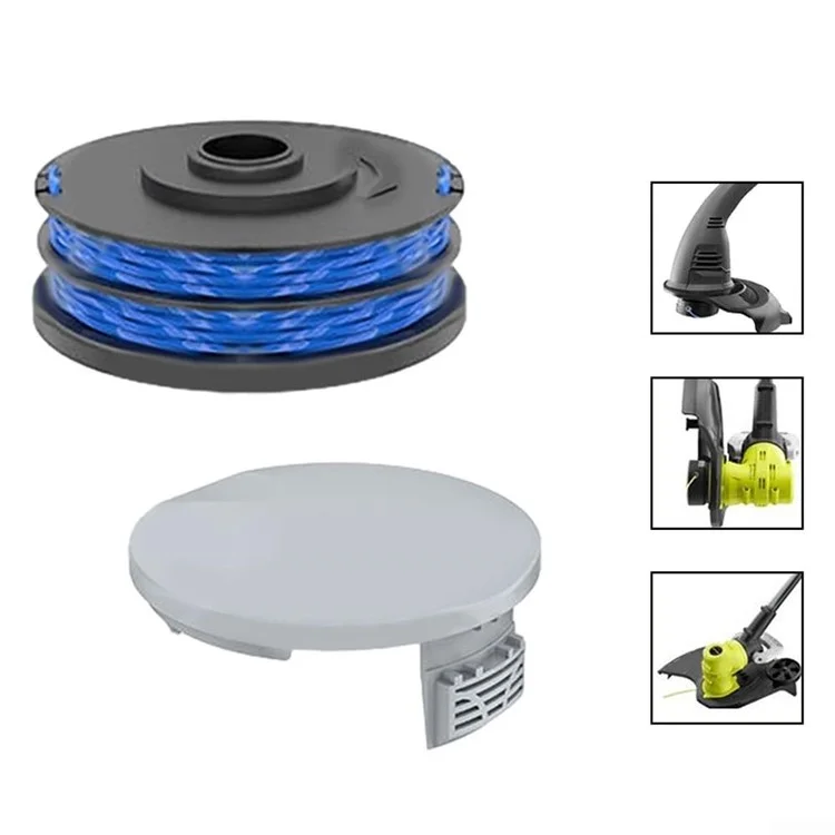 RAC122 Spool Cap + 3 RAC123 Spool per Ryobi RLT6030 / RLT5127 / RLT5027 / RLT4125 / RLT4027 Lawn Mower