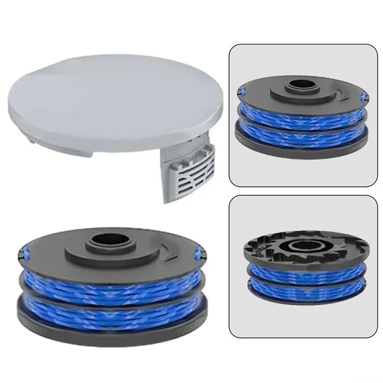 2 RAC122 Coperchio della bobina + 6 RAC123 Bobina per Ryobi RLT6030 / RLT5127 / RLT5027 / RLT4125 / RLT4027 Tosaerba