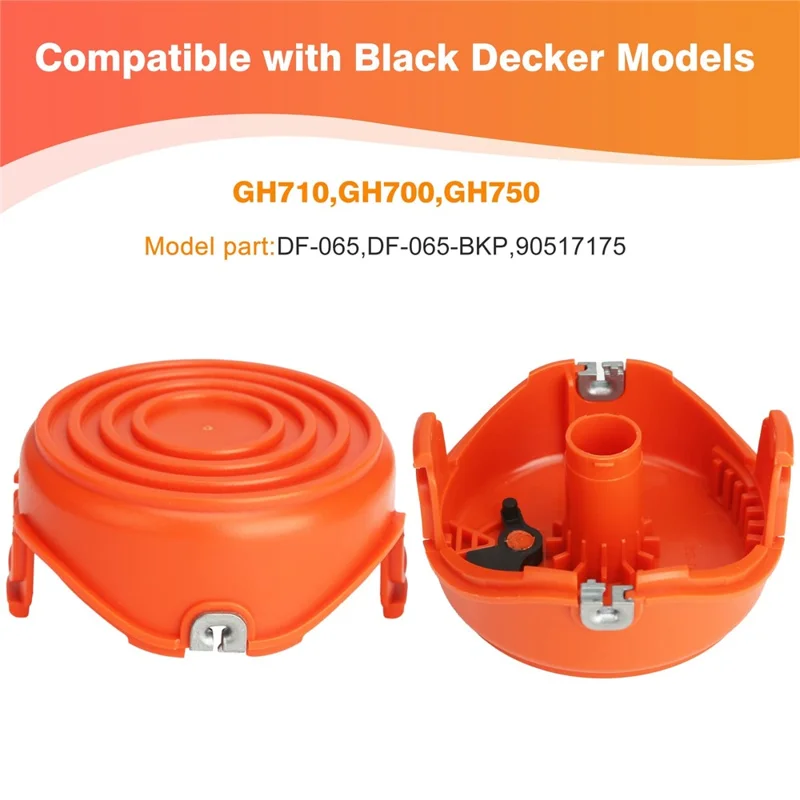 8Pcs Spool Cap for Black & Decker GH750  /  GH710  /  GH700 Lawn Mower, DF-065-BKP / RC-065-P&90517175