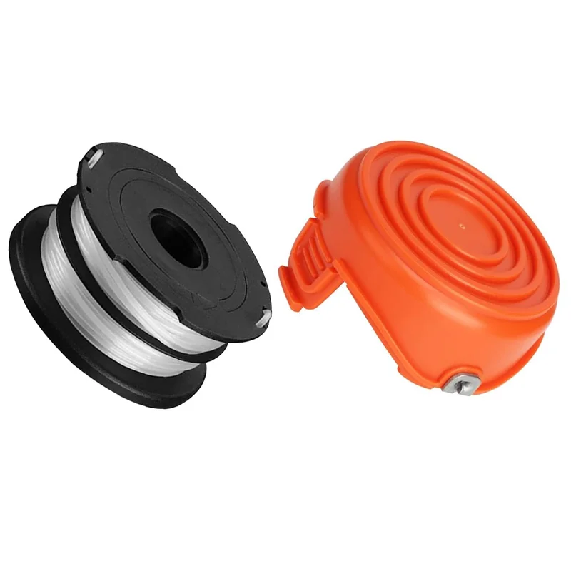 Replacement Spool + Spool Cap for Black & Decker GH750  /  GH710  /  GH700 Lawn Mower, DF-065-BKP / RC-065-P&90517175