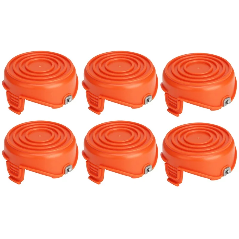 6Pcs Spool Cap for Black & Decker GH750  /  GH710  /  GH700 Lawn Mower, DF-065-BKP / RC-065-P&90517175