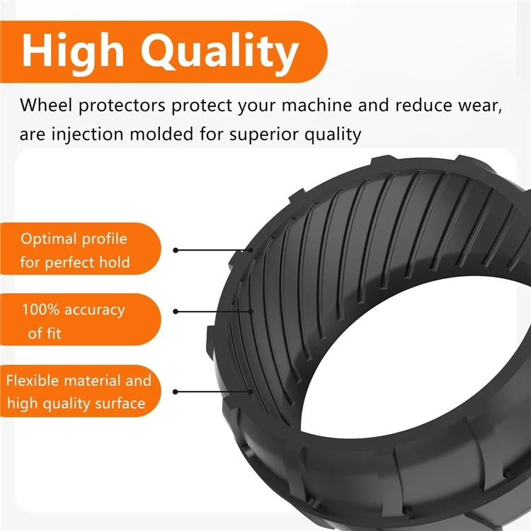 2Pcs Rubber Wheel Protector for Worx Landroid M1000 / M700 / M500 Plus / M500 / S300 Lawn Mower Part, RSXJ0002