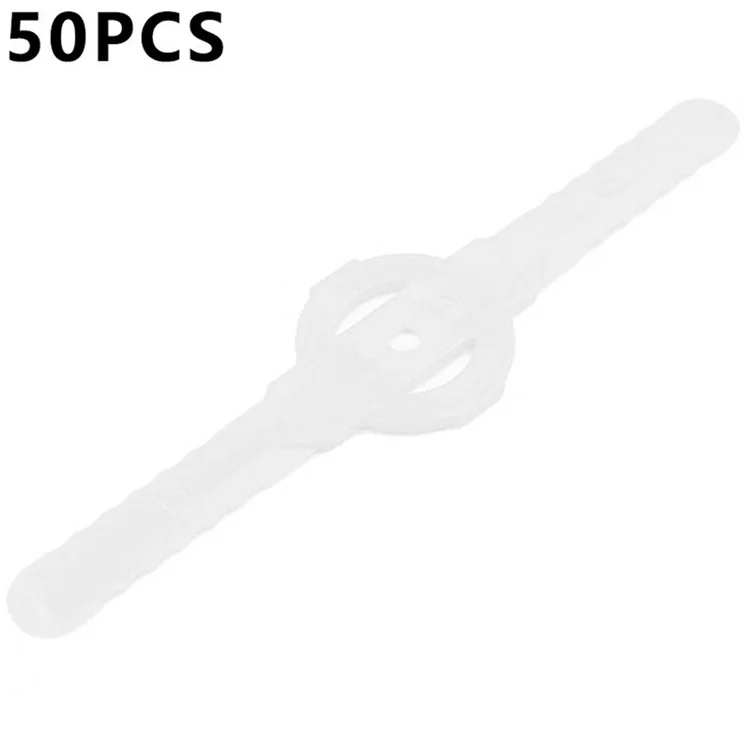 50Pcs For Weed Eater Lawn Mower Head Blades Grass Trimmer Replacement Plastic Cutter Blades - White