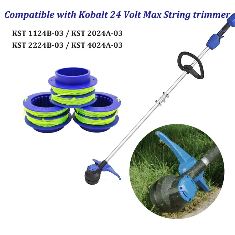 4PCS TLEG-01 ABS Spools for Kobalt KST 1124B-03 / KLS 124-03 24V Lawn Trimmer Nylon Wire Trimming Head