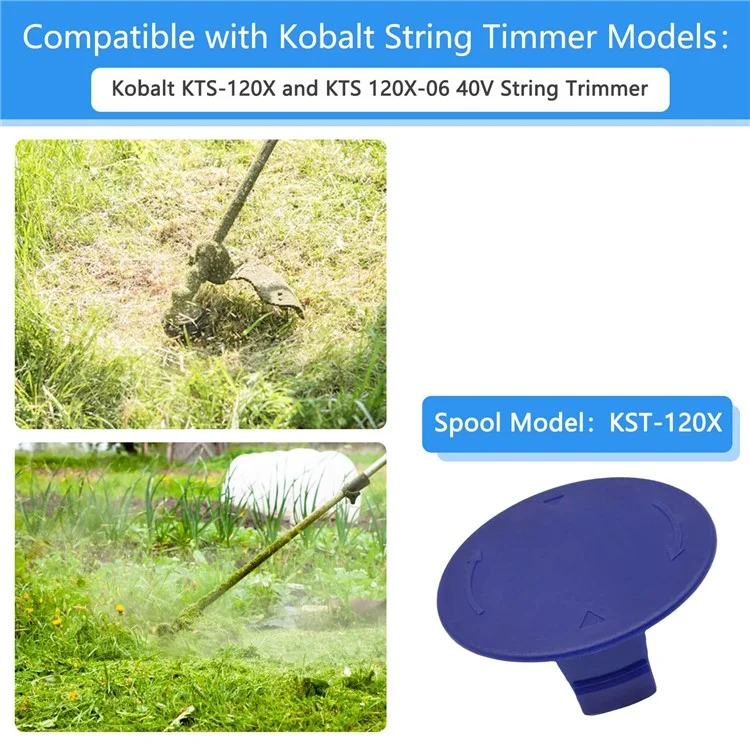 8PCS Plastic Spool Cap for Kobalt KST 120X-06 / 120X 40V Lawn Mower Replacement Part, TLK-01-1