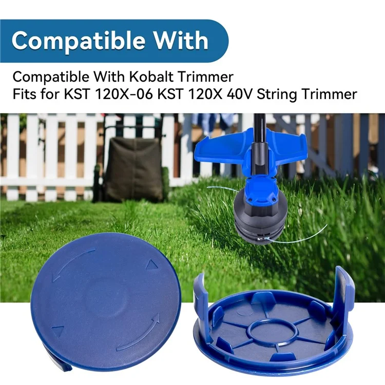 3PCS Plastic Spool Cap for Kobalt KST 120X-06 / 120X 40V Lawn Mower Replacement Part, TLK-01-1
