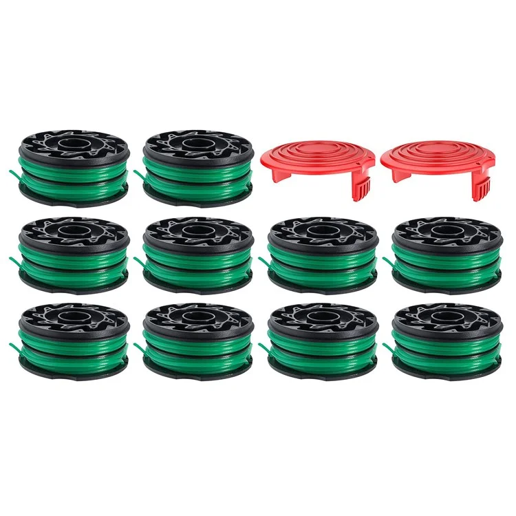 For Black & Decker Lawn Mower 10 DF-080-BKP Nylon Wire Spools + 2 RS0011 Spool Caps
