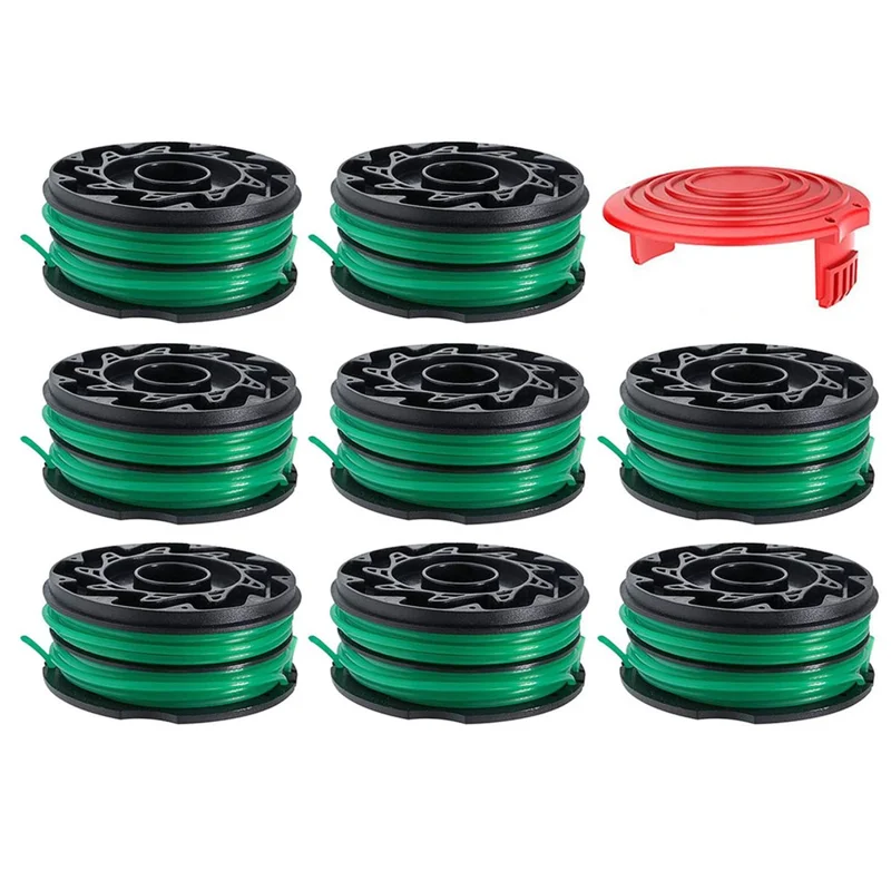 For Black & Decker Lawn Mower 8 DF-080-BKP Nylon Wire Spools + 1 RS0011 Spool Cap