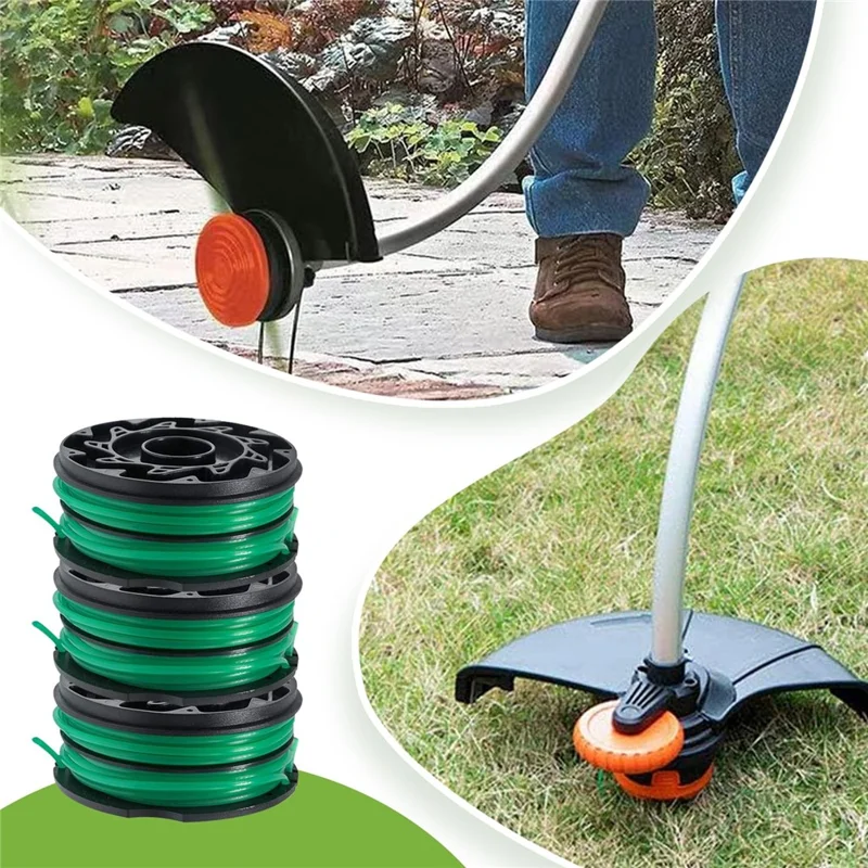 For Black & Decker Lawn Mower 8 DF-080-BKP Nylon Wire Spools + 1 RS0011 Spool Cap