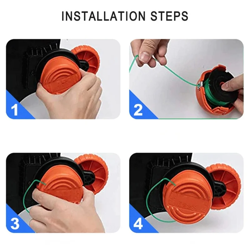 6PCS A6486 ABS Spool for Black & Decker Lawn Mower Nylon Wire Trimming Head