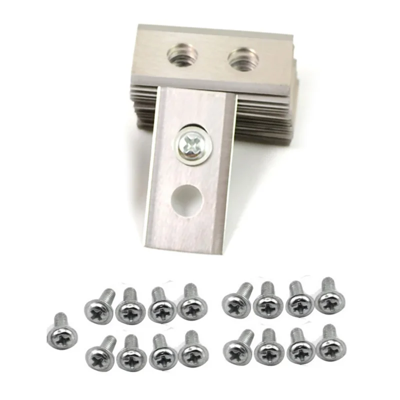 18PCS 36x18x0.9MM For Worx Lawnmower Stainless Steel Blade Replacement Part (Double-Hole Design) - Silver