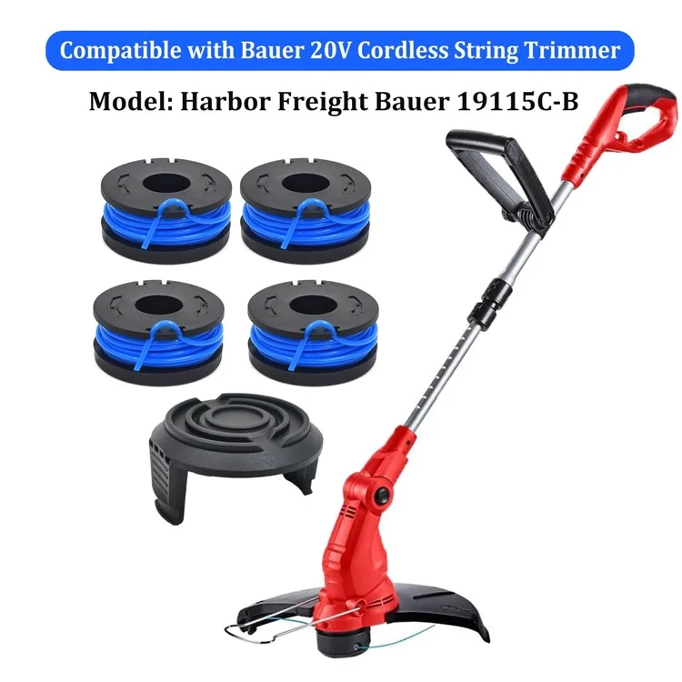 Tlw-01 + Tlw-01-1 2pcs Ersatzspuler + 1pc Spool Cap Mower Set Für Harbor Fracht Bauer 19115c-b 20V Cordless Mäher