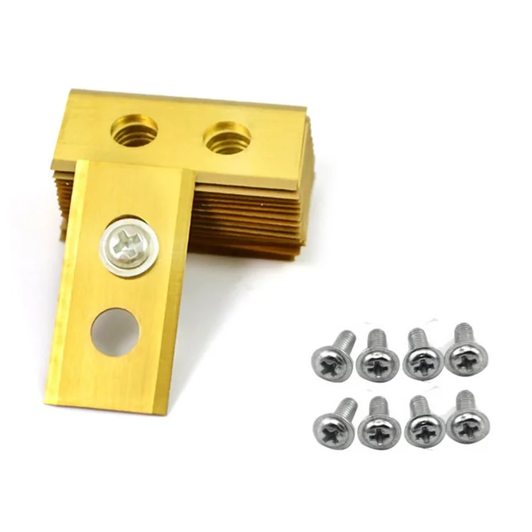 9 Stück 36x18x0,9 mm für Worx Rasenmäher Doppelloch Edelstahlklingen Ersatzteil - Gold