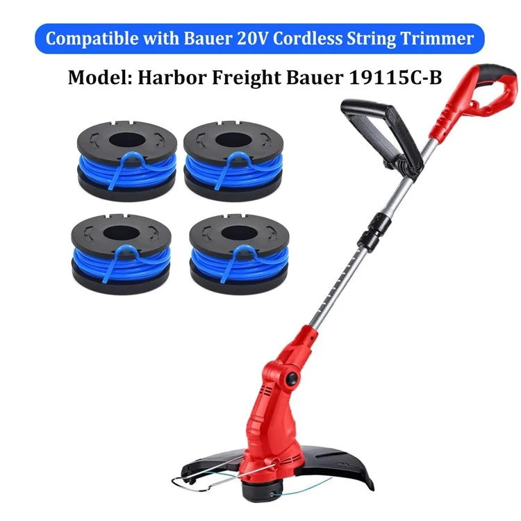 TLW-01 4Pcs Replacement Spool Mower Accessory for Harbor Freight Bauer 19115C-B 20V Cordless Mower