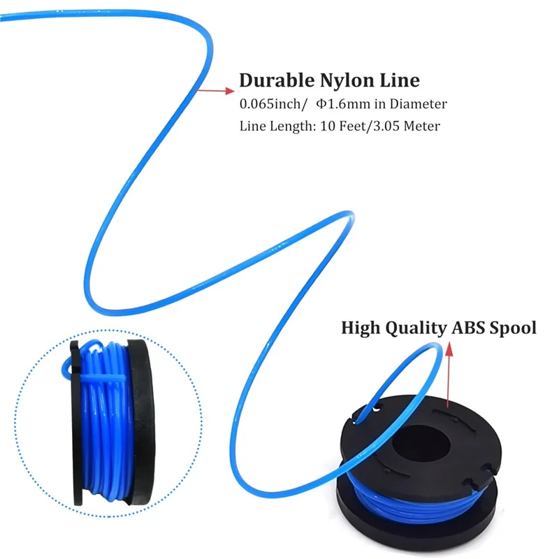 TLW-01 9Pcs Replacement Spool Mower Accessory for Harbor Freight Bauer 19115C-B 20V Cordless Mower