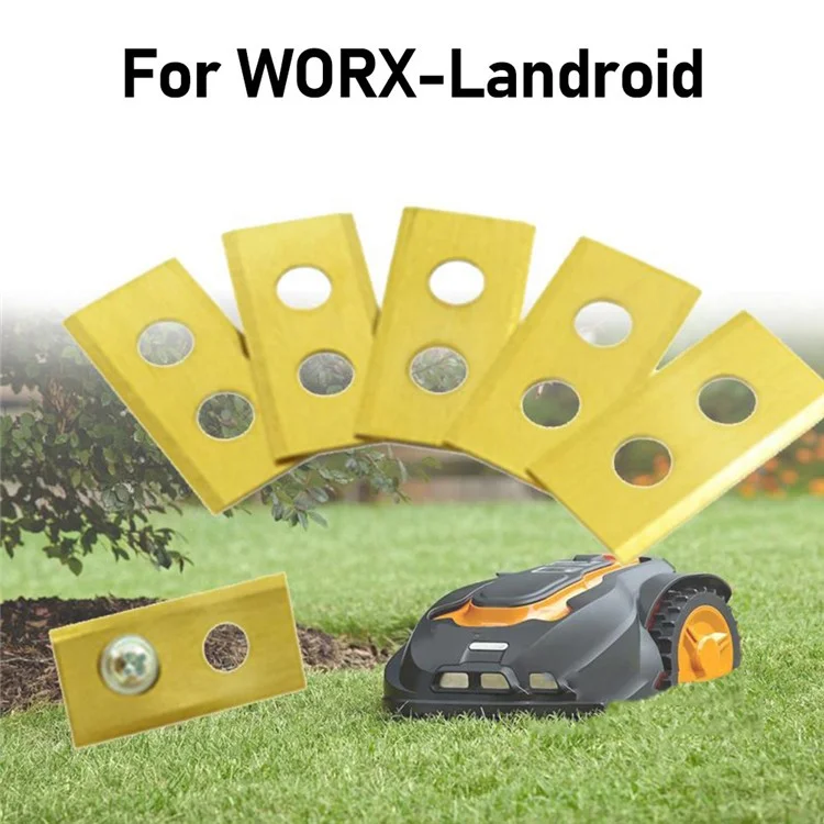 30 PIEZAS 36x18x0,9MM Para Worx Landroid Cortacésped Hoja de Acero Inoxidable Reemplazo Afilado - Oro
