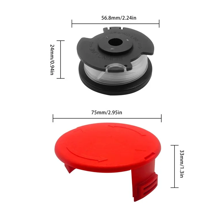 Tlh-02 + TLH-02-1 6pcs Ersatzspuler + 1pc Spool Cap Für Hyper-harte 20V Max HT22-401-03-05 / HT-19-401-003-06 / HT19-401-003-07