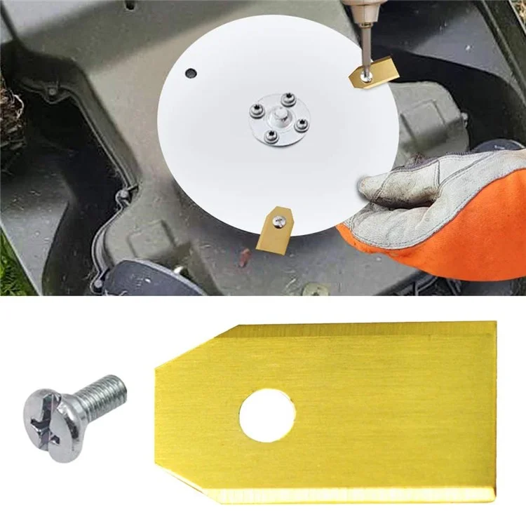 6PCS 35x18x0.75MM для газонокосилок Husqvarna, лезвие из нержавеющей стали с 1 отверстием - золотое