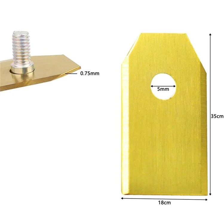 6PCS 35x18x0.75MM для газонокосилок Husqvarna, лезвие из нержавеющей стали с 1 отверстием - золотое