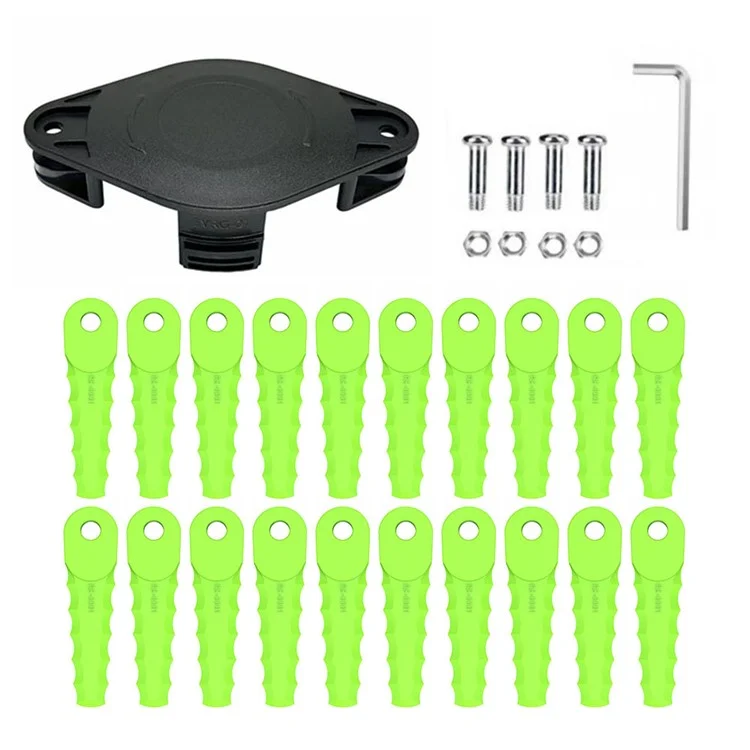 cabeza de recortes + 20 cuchillas para greenworks 21602 / 21362 / 21242 / 21132 / 21062 part de cortacésped, evrg-01+rs-0001 verde