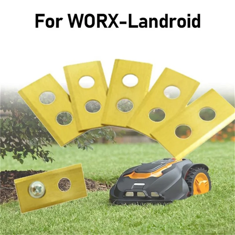 12Pcs Replacement Robotic Mower Blades Stainless Steel Blade with Screws for Worx Landroid Lawn Machine 32*18*0.9mm  - Silver