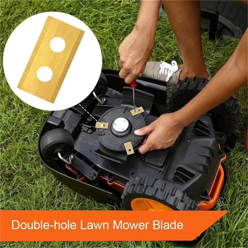 12Pcs Replacement Robotic Mower Blades Stainless Steel Blade with Screws for Worx Landroid Lawn Machine 32*18*0.9mm  - Silver