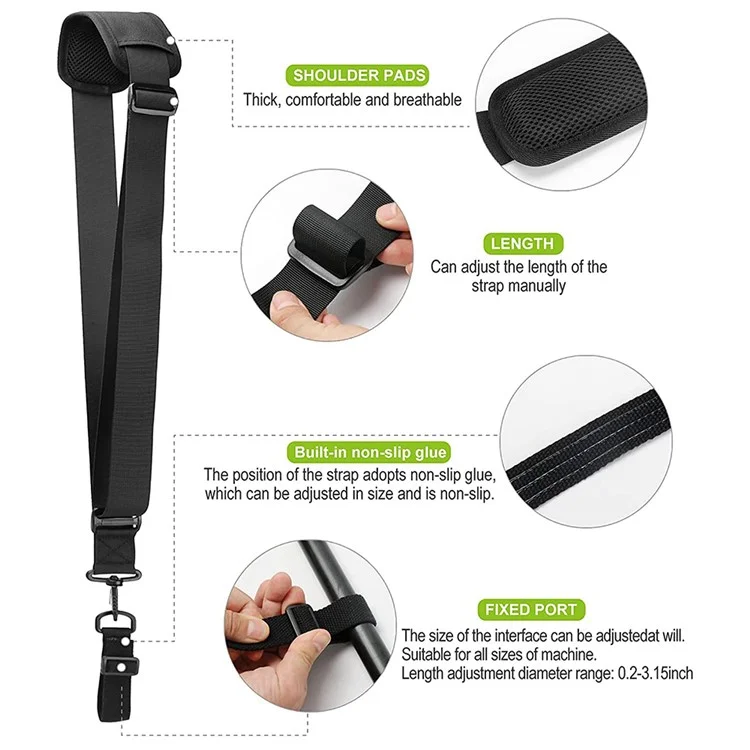 Universal Nylon Shoulder Strap Adjustable Crossbody Strap for Handheld Lawn Mower