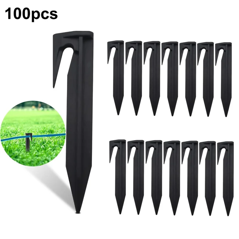 100Pcs 8.5cm Lawn Mower Ground Staples Edging Stakes Plastic Yard Garden Boundary Wire Anchor Pegs