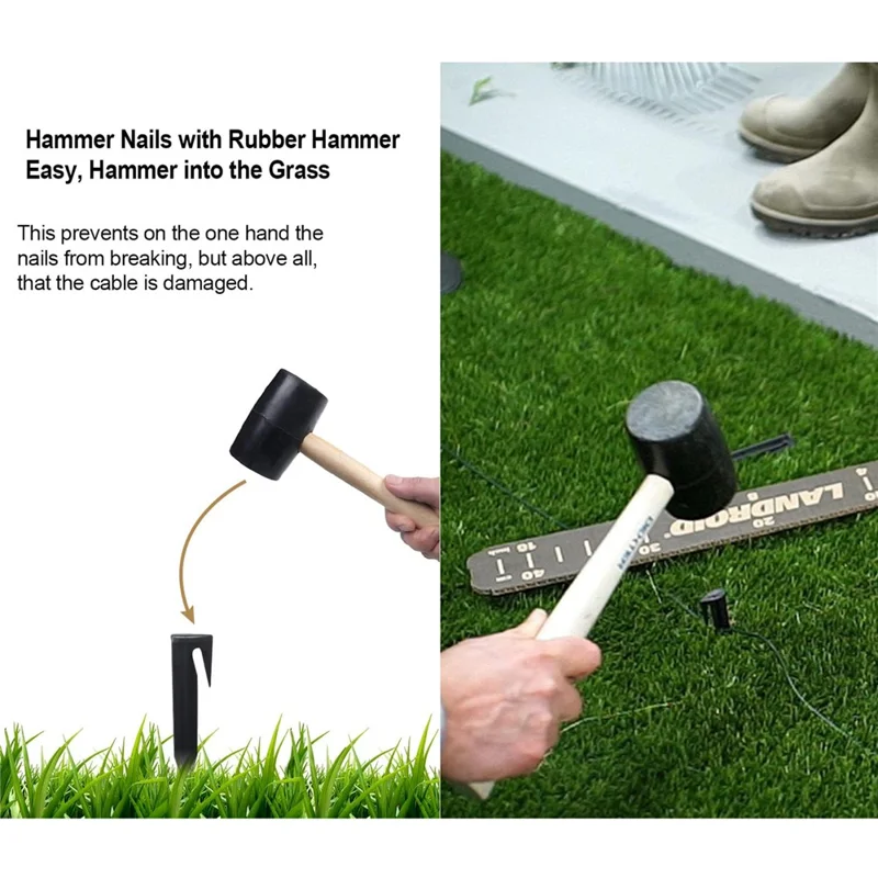100Pcs 8.5cm Lawn Mower Ground Staples Edging Stakes Plastic Yard Garden Boundary Wire Anchor Pegs