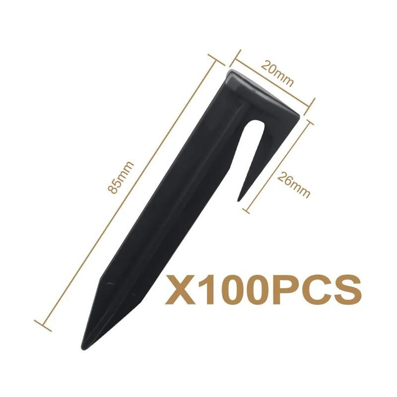 100Pcs 8.5cm Lawn Mower Ground Staples Edging Stakes Plastic Yard Garden Boundary Wire Anchor Pegs