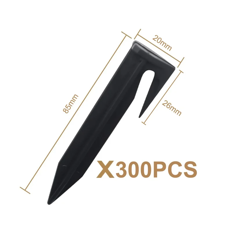 300Pcs 8.5cm Lawn Mower Ground Staples Edging Stakes Plastic Yard Garden Boundary Wire Anchor Pegs