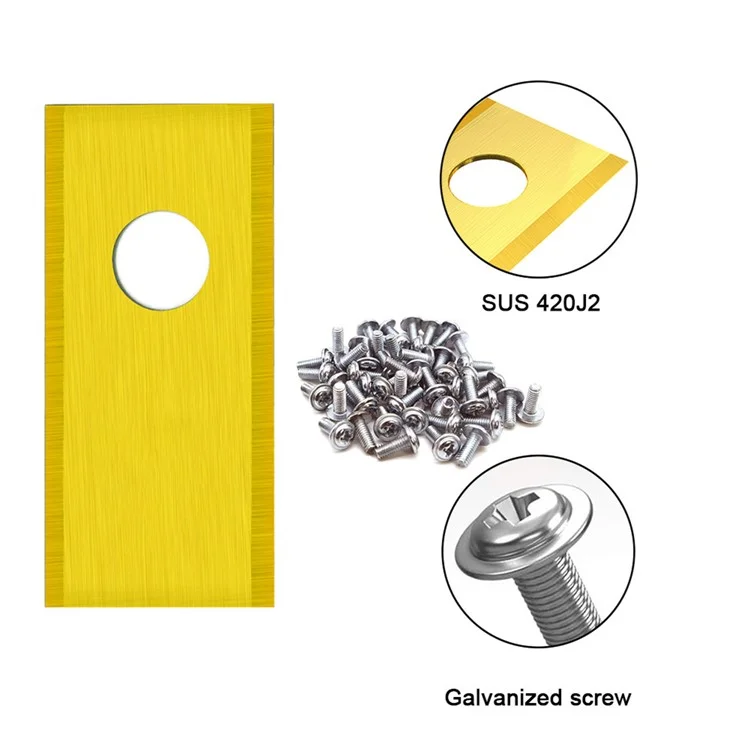 30 piezas para el cortacésped robótico Worx Landroid, cuchillas de repuesto de acero inoxidable, 36,2 x 18 mm - Dorado