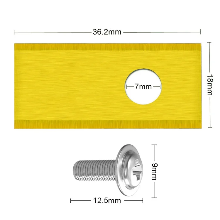30 piezas para el cortacésped robótico Worx Landroid, cuchillas de repuesto de acero inoxidable, 36,2 x 18 mm - Dorado