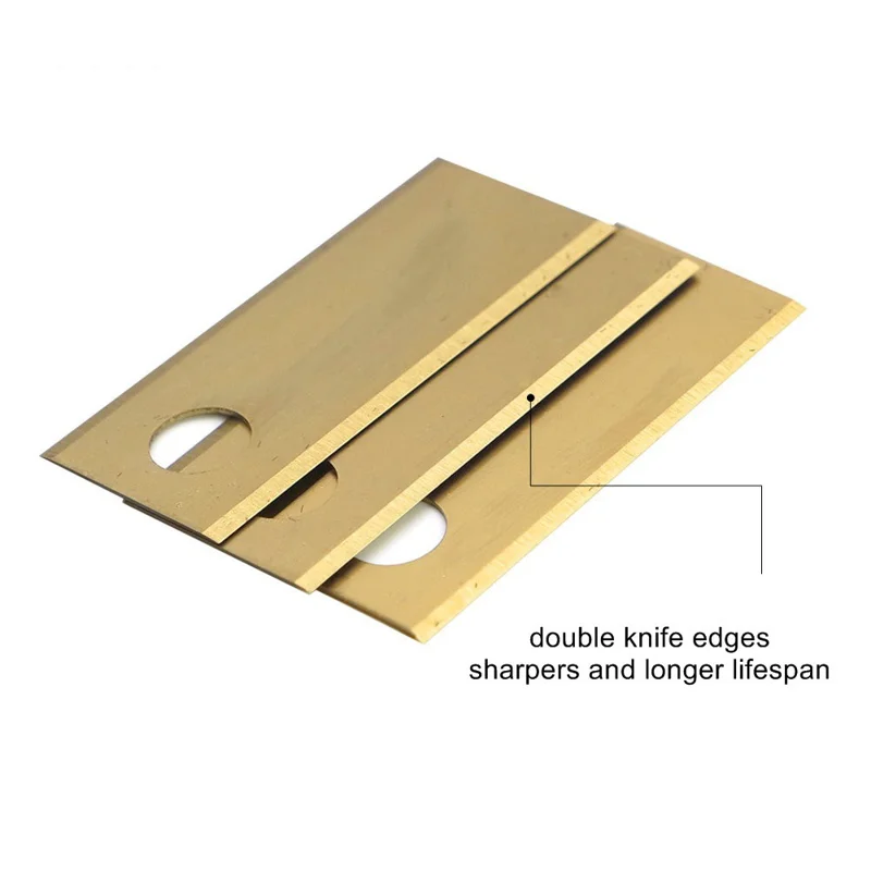 9Pcs for BIGMOW Lawn Mower Stainless Steel Replacement Single Hole Blades, 42.5x17.5x0.6mm - Gold