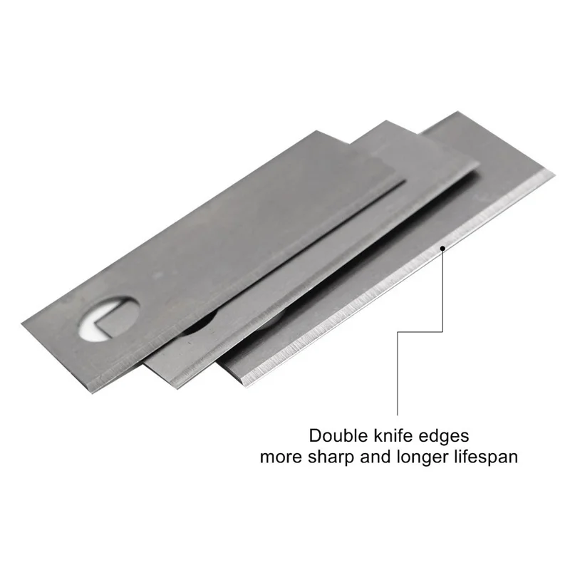 30Pcs for BIGMOW Lawn Mower Stainless Steel Replacement Single Hole Blades, 42.5x17.5x0.6mm - Silver